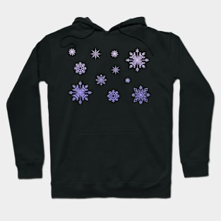 Purple Ombre Faux Glitter Snowflakes Hoodie